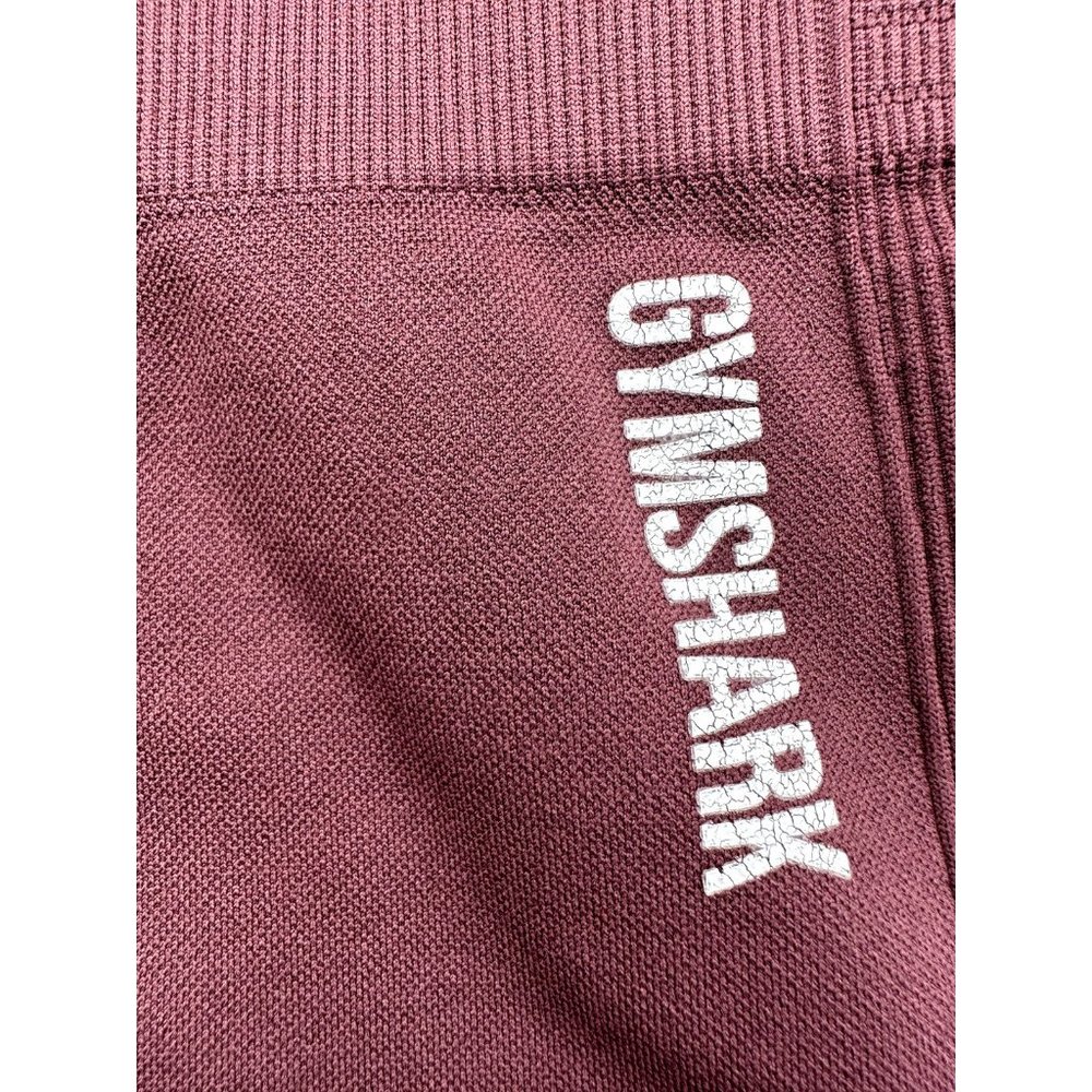 Gymshark Leggings Small Red Energy Crop Eyelet detail Laser Cut Maroon Womens - Picture 4 of 12